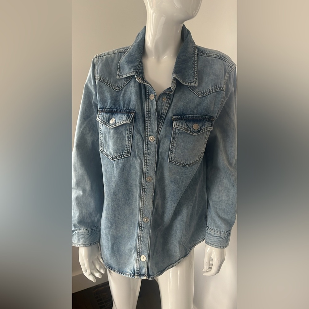 River Island Light Blue Denim Button Down Shirt